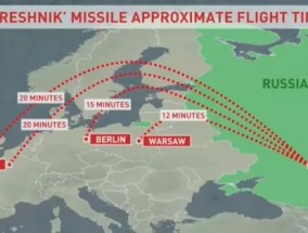 可怕的第三次世界大战地图揭示了俄罗斯导弹袭击主要城市的速度